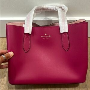 Kate Spade Pink Leather Tote with Structured Design